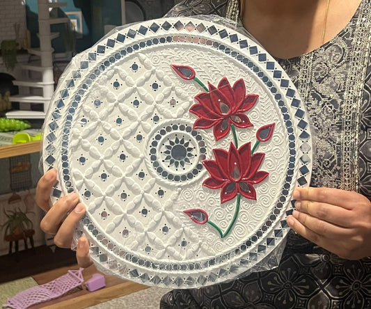Handmade Lotus Lippan Art – A Symbol of Purity & Elegance