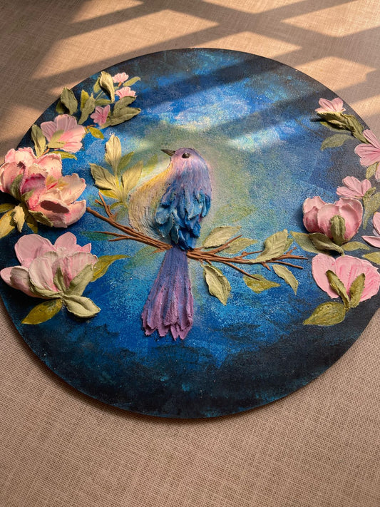 Handmade Bird Textured Art – A Symbol of Freedom & Elegance